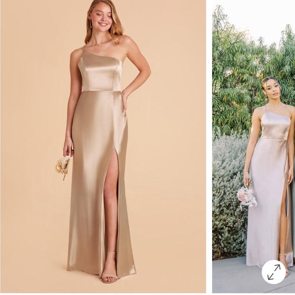 Birdy Grey Dresses & Skirts - Birdy Grey Champagne One-Shoulder Gown